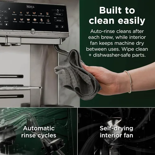 Vista 10 de Ninja AutoBarista Espresso totalmente automático, 10 opciones de bebidas, AE1002