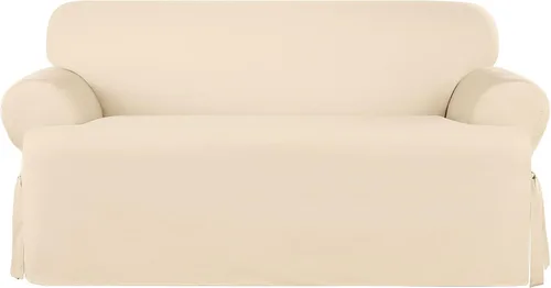 Vista 10 de SureFit Funda de cojín en T de algodón pesado para sillón de pato – Funda de una pieza, ajuste tejido relajado, 100% algodón, lavable a máquina
