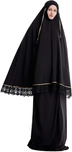 Vista 3 de Conjunto de dos piezas de Hijab Thobe Abaya de cubierta completa para mujer musulmana