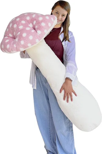 Vista 14 de Almohada de hongo de felpa Hofun4U - Almohada larga rellena con forma de hongo de 30 pulgadas - Almohada rellena con forma de hongo - Decoración