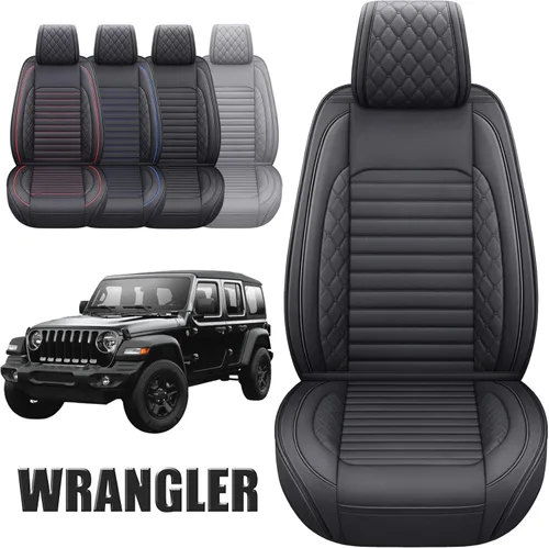 Vista 2 de Aierxuan - Fundas de asiento para Jeep Wrangler 2007 - 2022 de 2/4 puertas, Rubicon Recon 1941 Edition Willys Wheeler Unlimited Moab, cojines 2