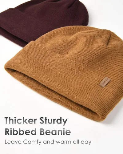 Vista 2 de FURTALK Gorro para hombre y mujer, con puños, grueso, unisex, gorro de invierno