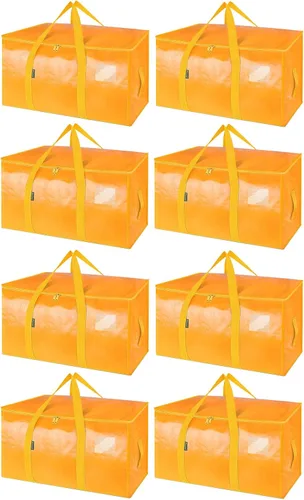 Vista 18 de BALEINE Paquete de 2 bolsas de mudanza de gran tamaño con asas reforzadas, bolsa de almacenamiento resistente para ropa, suministros de mudanza