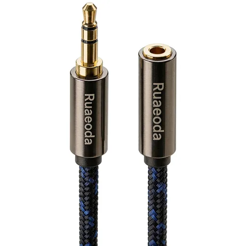 Vista 10 de Cable de extensión de auriculares de 6 pies, 2 unidades, cable de extensión de audio estéreo macho a hembra de 0.138 in - Extensor de cable auxiliar