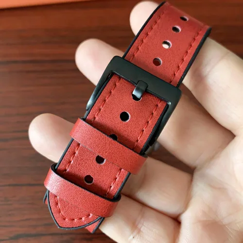 Vista 3 de Compatible con Apple Watch Band de 1.929 in, 1.772 in, 1.732 in, 1.654 in, 1.614 in, 1.575 in, 1.496 in, correa de cuero genuino para iWatch Ultra