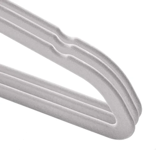 Vista 3 de Casafield 50 perchas de terciopelo para bebé, tamaño de 11 pulgadas para ropa de bebés y niños pequeños, color gris