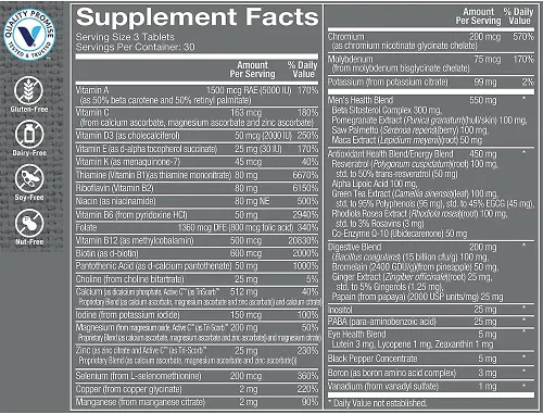 Vista 3 de The Vitamin Shoppe Brand Ultimate Man Multivitamínico, de alta potencia, 90