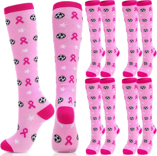 Vista 10 de Geyoga 2/4/6/12/24/48 pares de calcetines de fútbol rosa