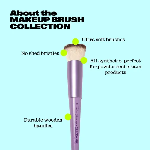 Vista 7 de Trademark Beauty The Essentials - Colección de brochas de maquillaje, cerdas sintéticas, mezcla, sombreado, contorno, lavanda, juego de 12 piezas