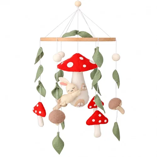 Vista 11 de Móvil de cuna de fresa para decoración de cuna de cuna para niñas Arco de fresa