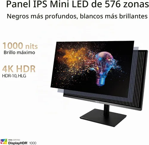Vista 3 de ASUS ProArt PA32UCR-K Monitor profesional 4K HDR USB-C de 32 pulgadas