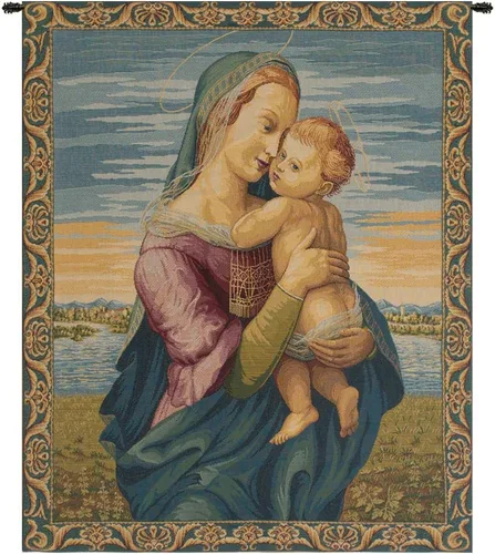 Vista 9 de Madonna Di Medjugorie - Tapiz italiano para colgar en pared, 6 pulgadas x 9 pulgadas, algodón/viscosa/poliéster por Raoul Vitale