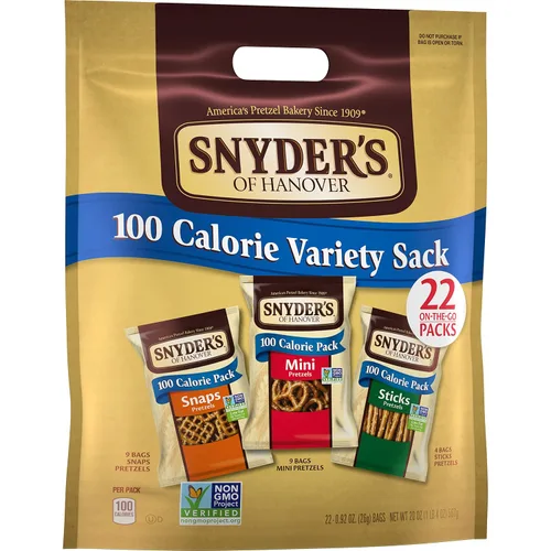 Vista 7 de Snyder's of Hanover Pretzels, paquete variado de paquetes individuales de 100 calorías, 22 unidades (paquete de 4)