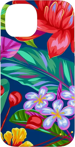 Vista 4 de Hawaiian Tropical Phone Case Yellow Red Hibiscus Plumeria Case for iPhone 17