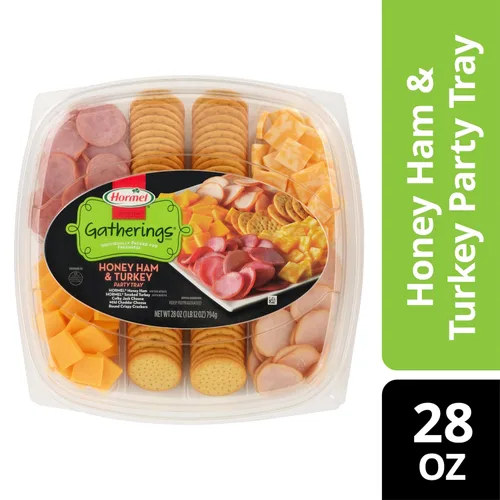 Vista 3 de Hormel Gatherings, Bandeja de fiesta de jamón y pavo con miel, 28 onzas