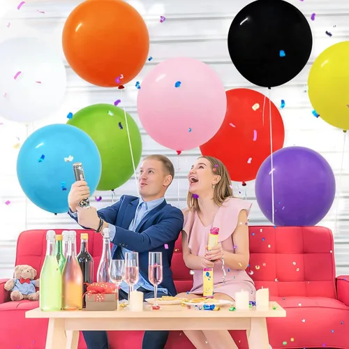 Vista 4 de Globo gigante de 18 pulgadas, fabricado con látex, para cumpleaños, sesiones de fotos, fiestas de carnaval, etc, 18 pulgadas, Variados