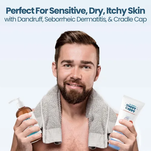 Vista 7 de Happy Cappy Paquete de champú medicado y gel de baño y crema hidratante – Champú para caspa de bebé, loción para eccema para niños, ayuda a la cuna