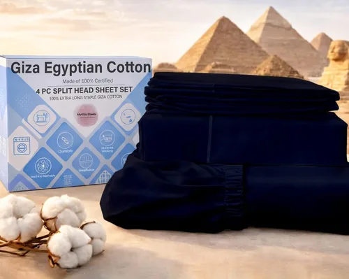 Vista 35 de MyGiza Sheets, Juego de sábanas 100% de algodón egipcio Giza, tamaño individual, para adaptarse a colchones de hasta 15 pulgadas de profundidad