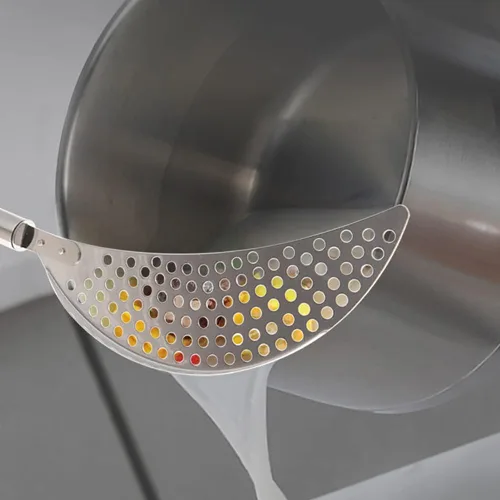 Vista 5 de Paquete de 2 coladores de acero inoxidable para grasa, para pasta, escurridor de mano para diferentes ollas, herramienta de cocina