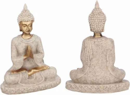 Vista 3 de Ulalaza Estatua de Buda para meditación, decoración del hogar, estatuas tailandesas de resina para manualidades