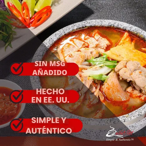 Vista 5 de Quoc Viet Foods Base para sopa con sabor a carne estilo Cot Bun Bo Hue, 10 oz.