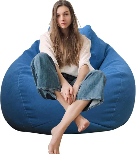 Vista 4 de Puf (sin relleno) para niños y adultos Asiento de puf ultrasuave Puf de almacenamiento de animales de peluche Relleno lavable para organizar