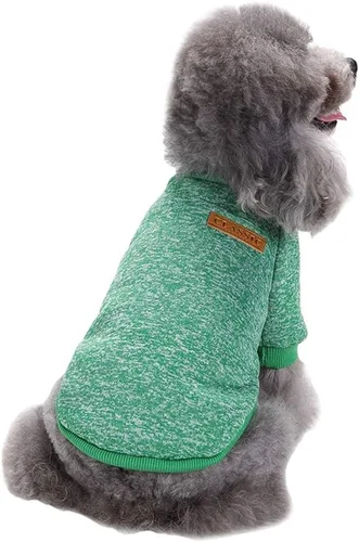 Vista 12 de Ropa para mascotas, suéter suave, cálido y grueso, suéter de invierno para perros (talla S, color rosa) Jecikelon pullover pet apparel for dogs