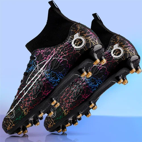 Vista 5 de Tacos de fútbol para hombre, zapatos de fútbol de alta calidad, zapatos de fútbol AG Spike, zapatillas de deporte cómodas para adultos, niños