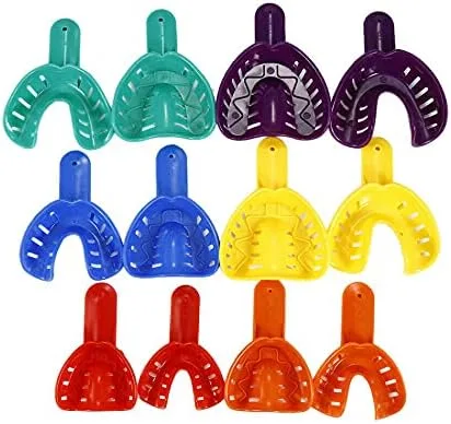 Vista 2 de 12 unids bandejas de impresión dental Kit de soporte de dientes de plástico bandejas dentales materiales cuidado oral