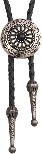 Vista 430 de Jeilwiy Corbata de bolo para hombre, corbata de vaquero occidental, collar de corbata de bolo dorado, corbata de cuero, corbata de Halloween