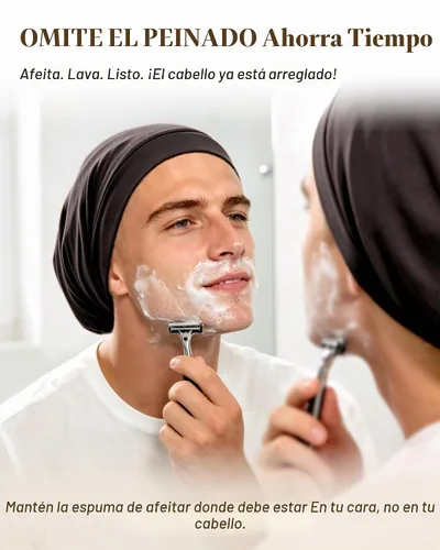 Vista 5 de OLESILK Gorro de seda para cabello rizado, gorro de seda para dormir, unisex, mediano, negro