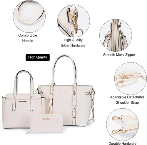 Vista 4 de Montana West Monederos y bolsos para mujer, juego de 3 piezas de bolso y cartera