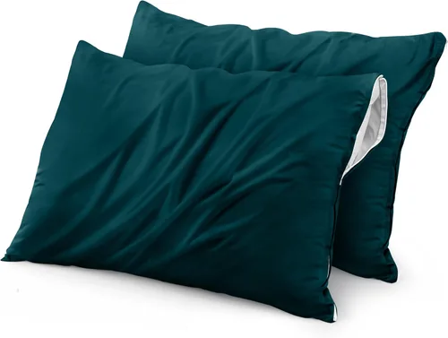 Vista 21 de Utopia Bedding Protector de almohada impermeable, con cremallera, paquete de 2, beige, estándar, funda de almohada a prueba de chinches, de 20 x 26
