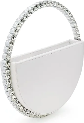 Vista 2 de ROUTENGWAIFU Bolso de noche de decoración de diamantes de imitación con purpurina redonda para mujer, bolsos elegantes para cena, fiesta, boda