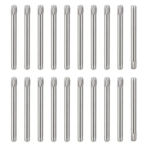 Vista 28 de uxcell Pasadores de acero inoxidable 304 de 0.05 x 0.236 pulgadas, 20 pines de cabeza moleteada con extremo biselado plano, clavijas de madera