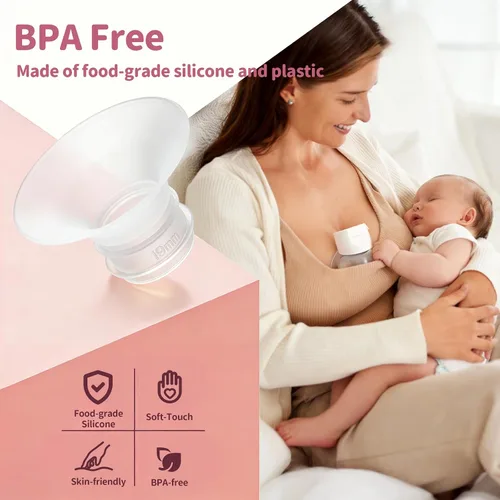 Vista 4 de 4 piezas de inserción de brida de 0.51 pulgadas compatibles con Medela/Spectra/Willow/TSRETE/Momcozy S9/S12/S9Pro/S12Pro protectores de extractor
