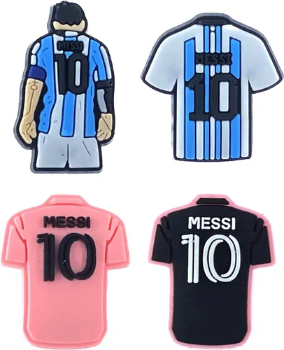 Vista 2 de Lindos dijes de fútbol para zapatos de fútbol, decoración de zapatos deportivos No.10, accesorios de diseño de jersey para hombres, niños y niñas