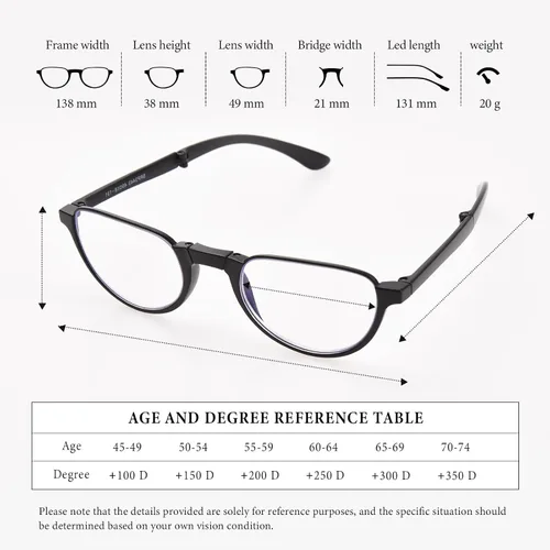 Vista 4 de Gafas de Lectura Plegables para Mujeres y Hombres Portátiles con Filtro de Luz Azul Anteojos de Lectura Compactos con Estuche con Cremallera