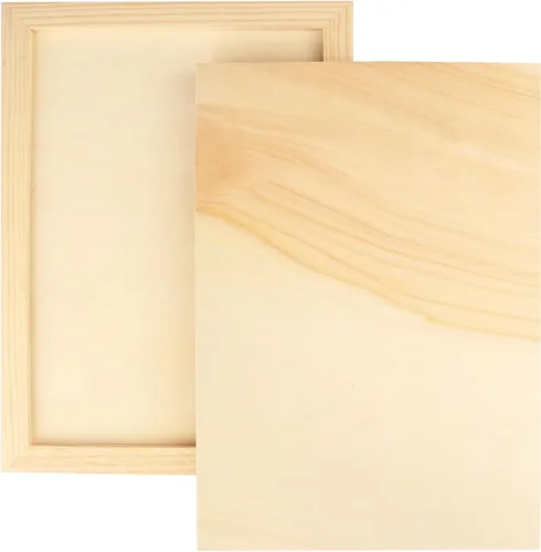 Vista 3 de GNIEMCKIN Paquete de 12 tableros de lienzo de madera para pintar, paneles de lienzo de 9 x 12 pulgadas para proyectos de arte, paneles de artista