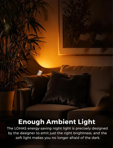 Vista 4 de L LOHAS LED Luces nocturnas enchufables a la pared, [paquete de 2] focos de pared para interiores con sensor de luz, luces nocturnas ámbar
