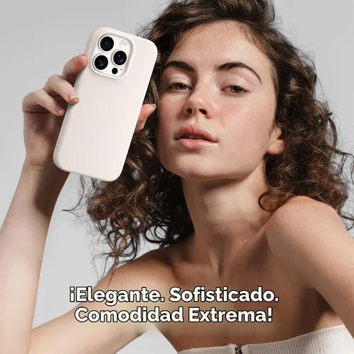 Vista 7 de GONEZ Funda de silicona para iPhone 15 Pro Max, compatible con Magsafe, protector de cámara + protector de pantalla, forro de microfibra suave