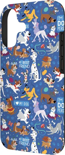 Vista 2 de Disney Funda para iPhone 17 con texto en inglés «Dogs I Love My Dog», color azul