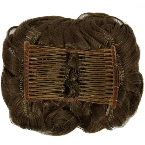 Vista 3 de Extensiones de moño de cabello rizado desordenado, moño updo, chignons fáciles de estirar, extensiones de cola de caballo