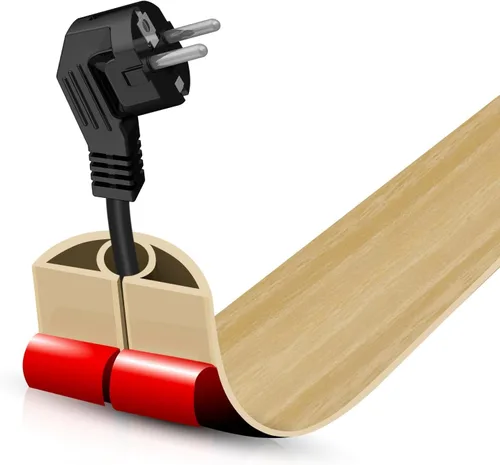 Vista 66 de Cubierta autoadhesiva para cables de suelo, gestión de cables de 3.3 pies, protector de tira de extensión para cables, evita tropiezos de cables