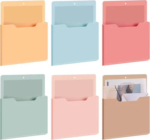 Vista 14 de Fuutreo Organizador magnético de archivos de pared, 6 unidades, soporte magnético para archivos de pared, frigorífico, revistas, papel para cartas