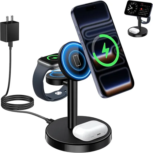 Vista 13 de Aeinidi Cargador inalámbrico magnético fuerte súper rápido para Samsung Negro