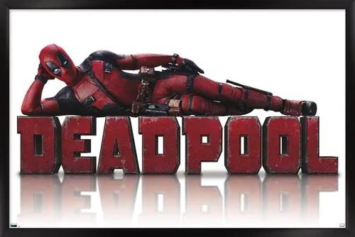 Vista 8 de Marvel Deadpool Legacy - Póster de pared acostado, 22.4 pulgadas de largo x 14.7 pulgadas de ancho, versión enmarcada de madera de granero