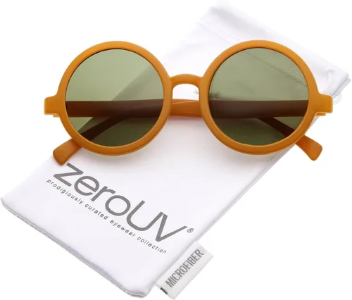 Vista 5 de Lentes de sol redondos retro de moda para mujer UV400 con borde de cuerno lente de color neutro de 2047in naranja mateverde