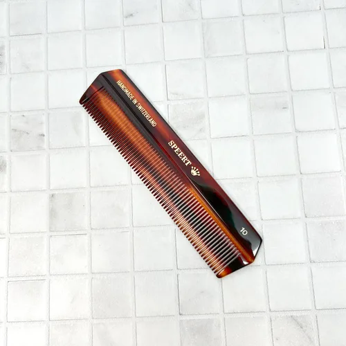 Vista 7 de #10 Peine de dientes estrechos hecho a mano Tortuga Havana Acetato fino recto fino desenredante Parting Grooming Teasing Peluquería Peluquería