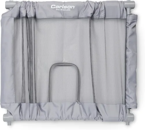 Vista 7 de Carlson - Puerta extensible extra ancha para perros de 27.5 a 50 pulgadas con puerta pequeña para mascotas, puerta de malla para mascotas